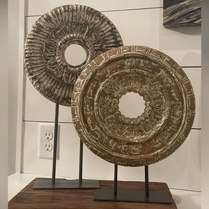 Pottery Barn decorative medallions. Set of 2